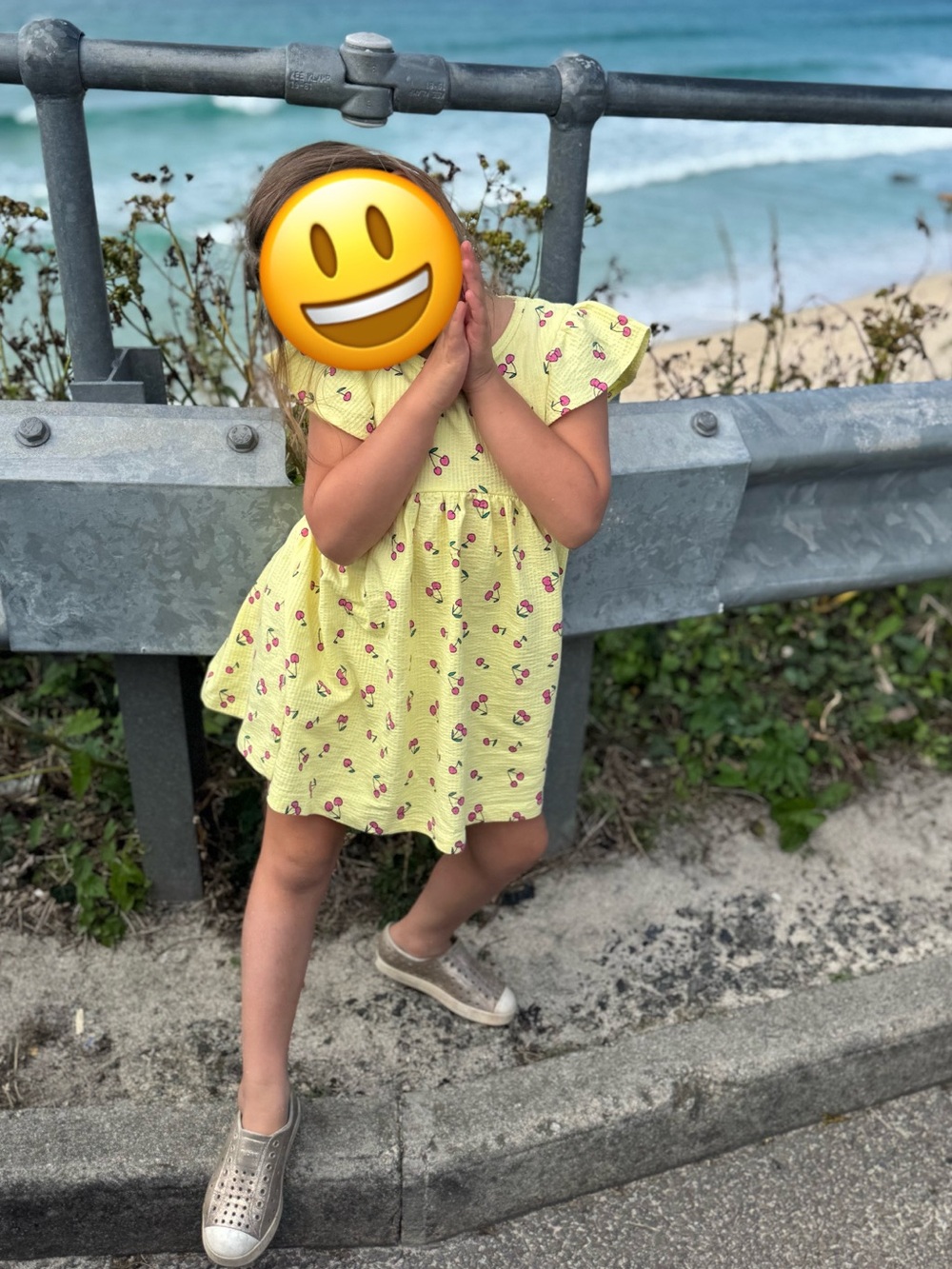 Zara Yellow Cherry-Print Flutter Sleeve Dress for Kids